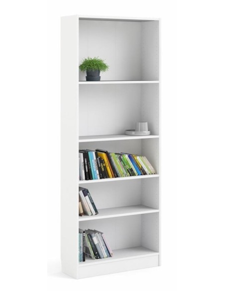 Libreria Basic alta larga Bianco opaco