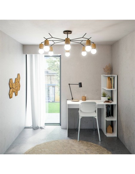 Scrivania con libreria workspace Bianco opaco