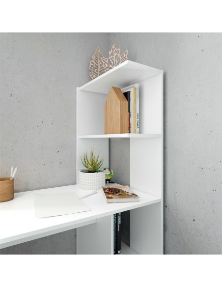 Scrivania con libreria workspace Bianco opaco