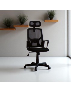 Poltrona girevole Athena in tessuto nero