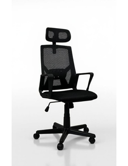 Poltrona girevole Athena in tessuto nero