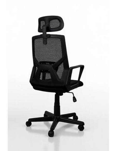 Poltrona girevole Athena in tessuto nero