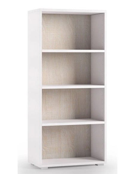 Libreria moderna Bianco con schienale Rovere