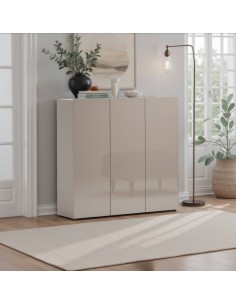 Scarpiera ingresso 3 ante cashmere laccato lucido 2