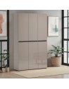 Armadio multiuso scarpiera alto 6 ante cashmere laccato lucido