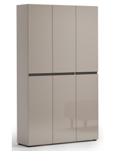 Armadio multiuso scarpiera alto 6 ante cashmere laccato lucido 2