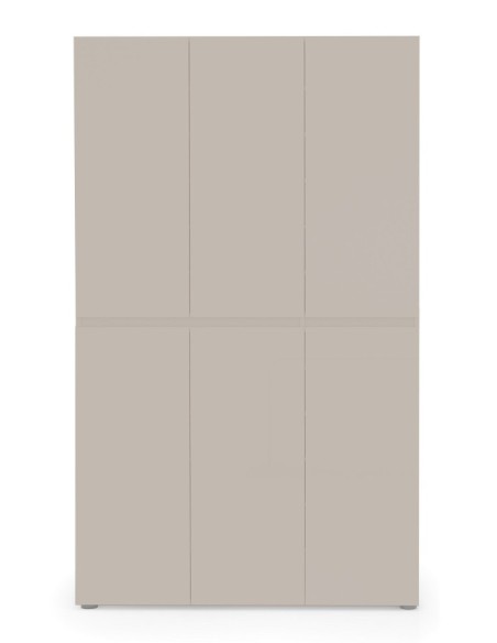 Armadio multiuso scarpiera alto 6 ante cashmere laccato lucido