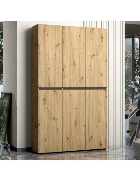 armadio 6 ante scarpiera rovere artisan antracite