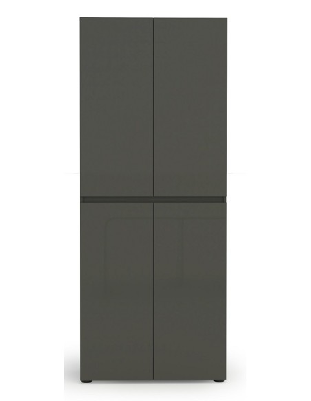 armadio scarpiera alto multiuso antracite lucido