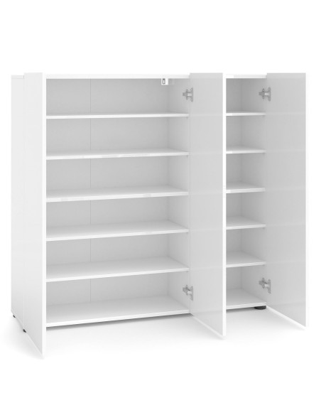 scarpiera 3 ante bianco laccato lucido 10 ripiani