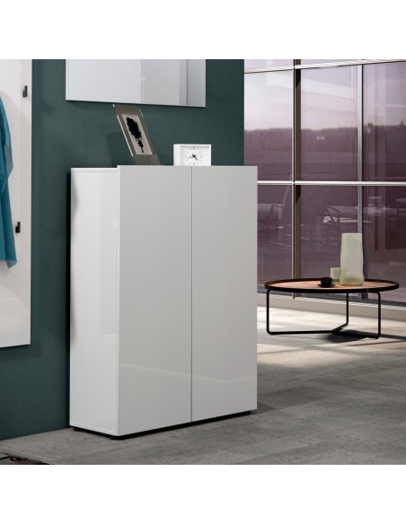 scarpiera ingresso 2 ante bianco laccato lucido