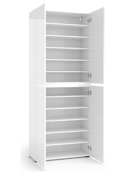 armadio multiuso scarpiera bianco laccato lucido