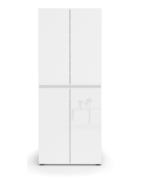 armadio multiuso scarpiera bianco laccato lucido