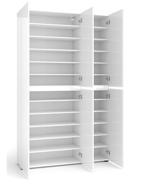 Armadio multiuso grande 20 ripiani bianco lucido laccato