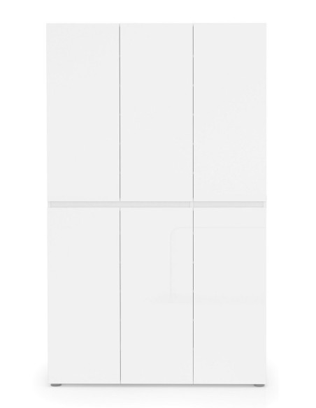 Armadio multiuso grande 20 ripiani bianco lucido laccato