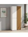 Armadio multiuso scarpiera ingresso 3 ante alto bianco laccato lucido rovere rigato cannettato
