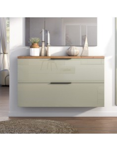 Scarpiera 2 ribalte sospesa Verde salvia lucido/Rovere castagno 2