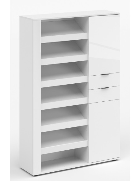 scarpiera mobile ingresso con cassetti bianco laccato lucido