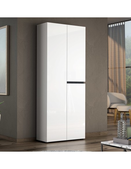 armadio mobile multiuso bianco lucido ossido 3 ante