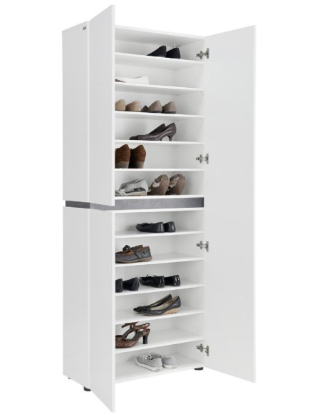 armadio mobile multiuso bianco lucido ossido 3 ante