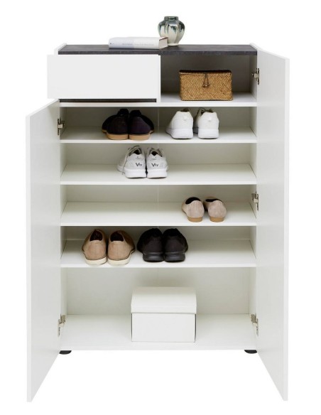 mobile ingresso scarpiera 2 ante 1 cassetto bianco laccato ossido