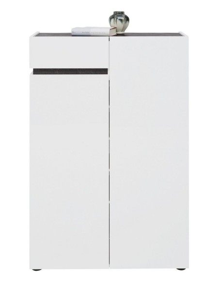 mobile ingresso scarpiera 2 ante 1 cassetto bianco laccato ossido