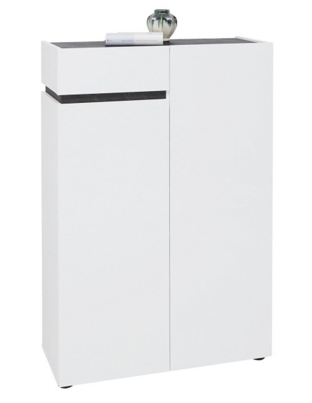 mobile ingresso scarpiera 2 ante 1 cassetto bianco laccato ossido