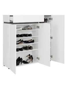 mobile ingresso scarpiera 3 ante 1 cassetto bianco lucido ossido 2