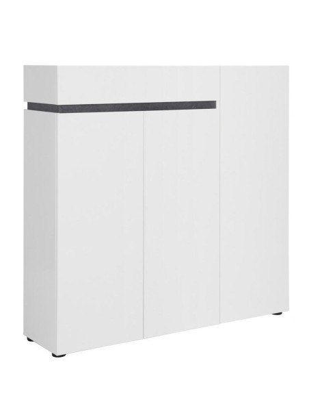 mobile ingresso scarpiera 3 ante 1 cassetto bianco lucido ossido