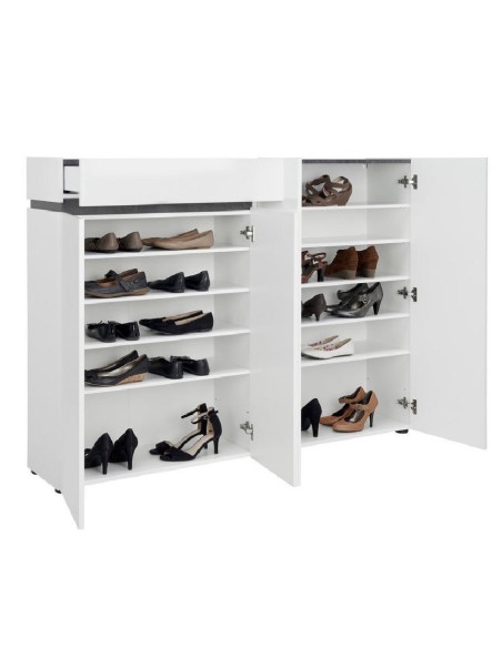 scarpiera ingresso 4 ante 1 cassetto bianco laccato lucido ossido