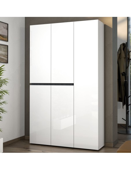 armadio scarpiera ingresso 5 ante bianco laccato lucido ossido