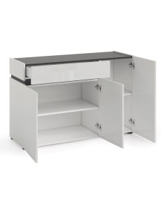 madia 3 ante 1 cassetto bianco laccato ossido 2