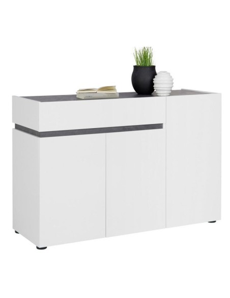 madia 3 ante 1 cassetto bianco laccato ossido