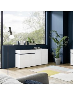 credenza 4 ante 1 cassetto bianco laccato ossido 2