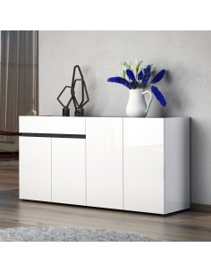 credenza 4 ante 1 cassetto bianco laccato ossido