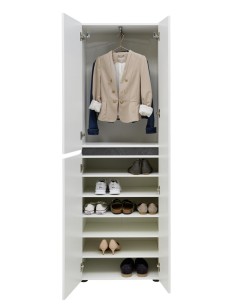 Armadio guardaroba 3 ante bianco laccato lucido ossido cm 60 x 190 h 2