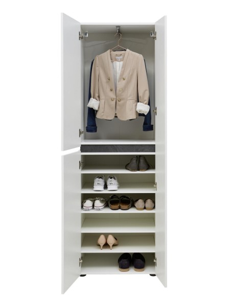 Armadio guardaroba 3 ante bianco laccato lucido ossido cm 60 x 190 h