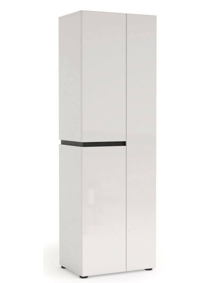 Armadio guardaroba 3 ante bianco laccato lucido ossido cm 60 x 190 h