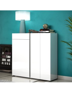 scarpiera mobile ingresso 3 ante 1 cassetto bianco lucido antracite atrium