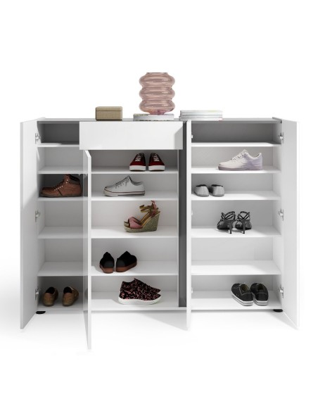 scarpiera mobile ingresso bianco laccato antracite 4 ante 1 cassetto