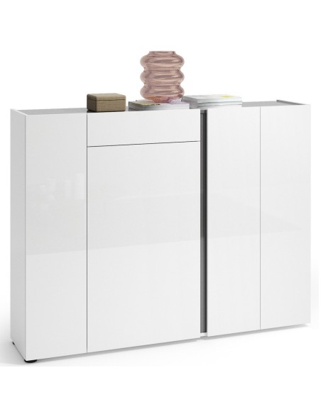 scarpiera mobile ingresso bianco laccato antracite 4 ante 1 cassetto