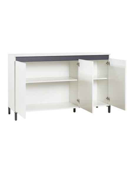 Madia 3 ante bianco laccato lucido su piedi