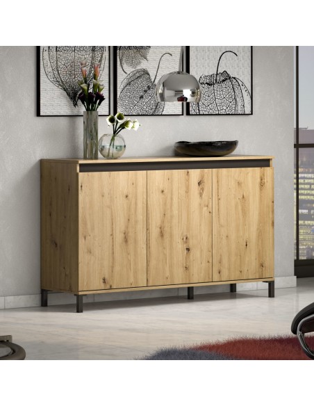 madia 3 ante rovere artisan su piedini