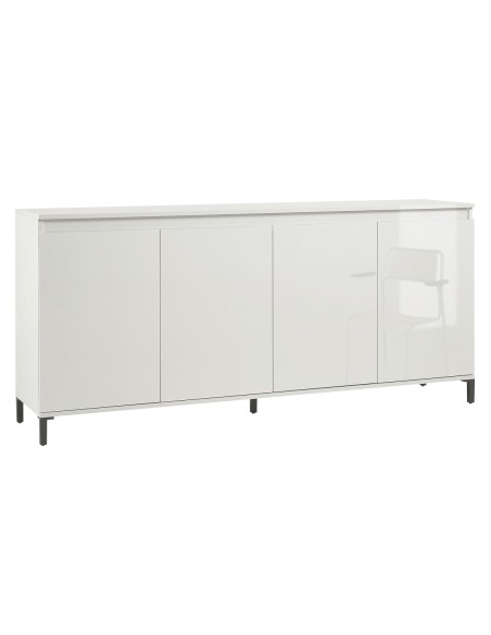 madia 4 ante su piedi bianco laccato lucido