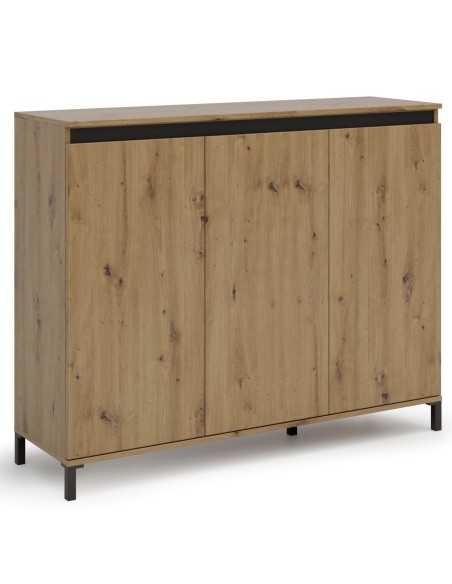 credenza alta su piedini rovere artisan 3 ante