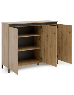 credenza alta su piedini rovere artisan 3 ante 2