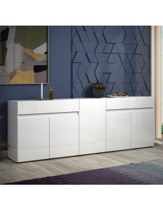 Madia 5 ante 2 cassetti bianco laccato lucido