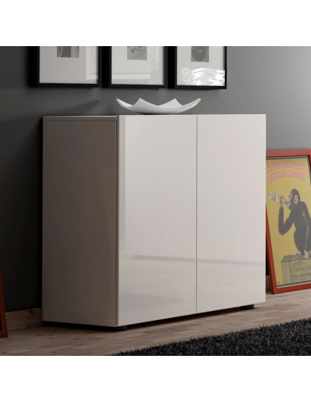 mobiletto madia 2 ante compatta bianco laccato lucido