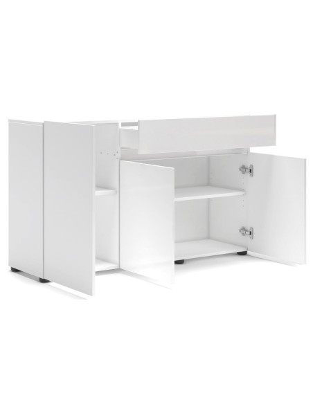 madia 3 ante - 1 cassetto bianco laccato lucido cm 135