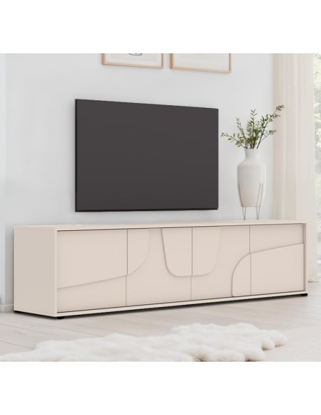 Porta TV 4 ante su piedini cashmere